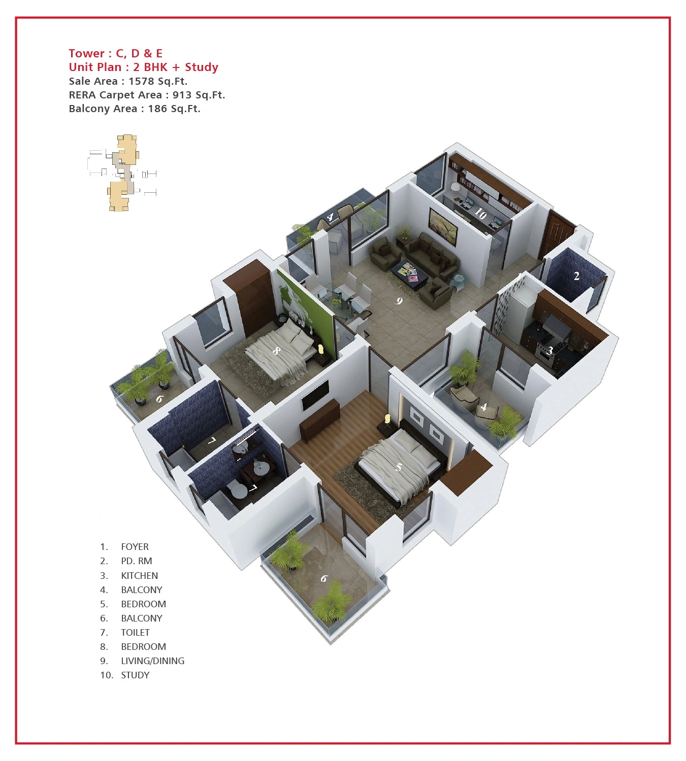 Unit Plan 2 BHK